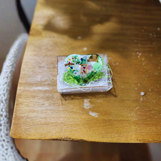 Fused Glass Heart Night Light – One-of-a-Kind Ambient Light