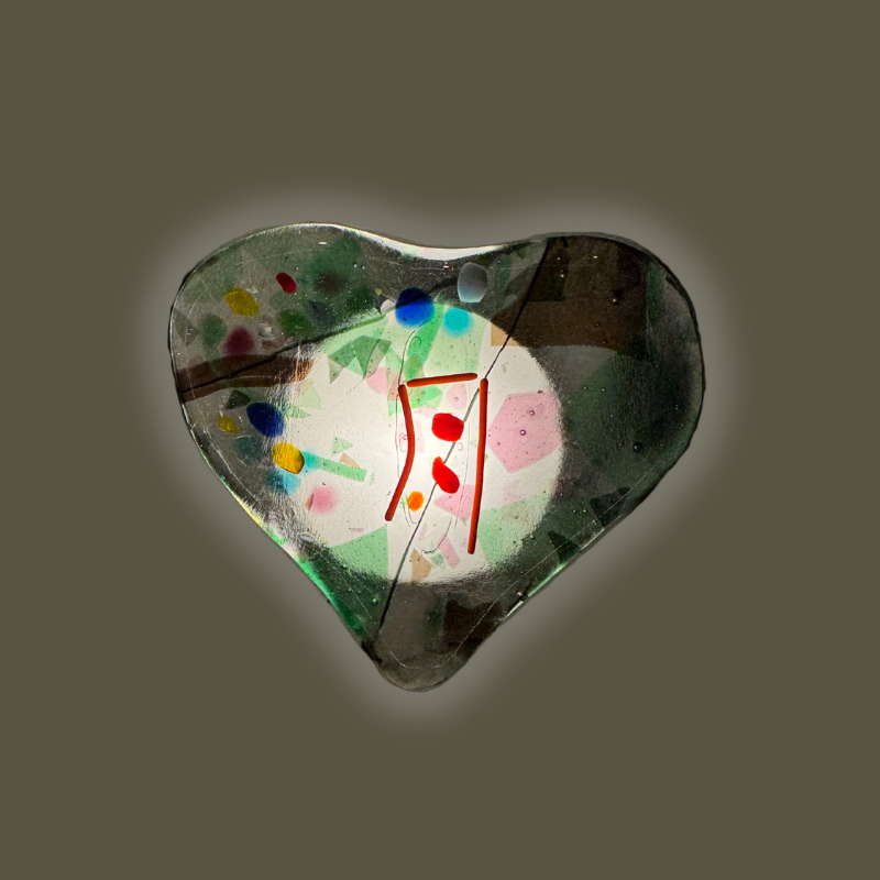 Fused Glass Heart Night Light – One-of-a-Kind Ambient Light – Stained ...